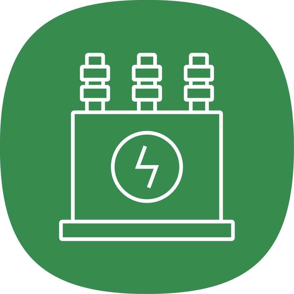 Power Transformer Line Curve Icon vector