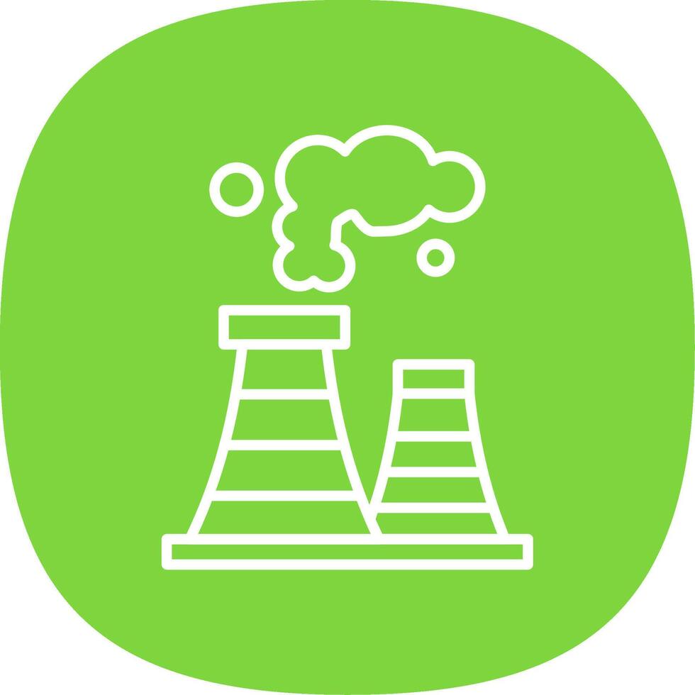 Air Pollution Line Curve Icon vector