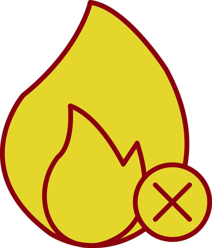 sin línea de fuego icono de dos colores vector