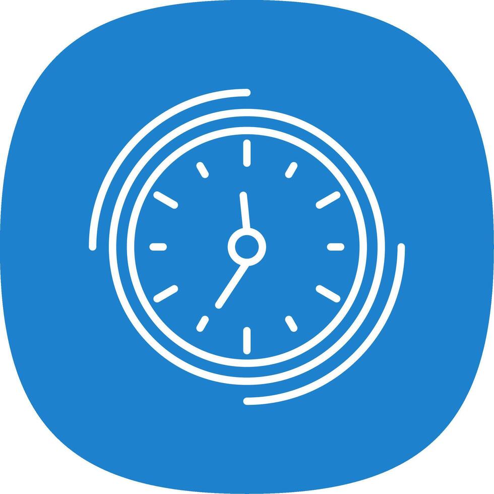 reloj línea curva icono vector