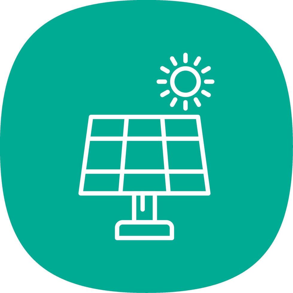 Solar Panel Line Curve Icon vector