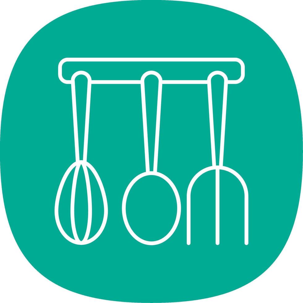 Kitchen Utensils Line Curve Icon vector