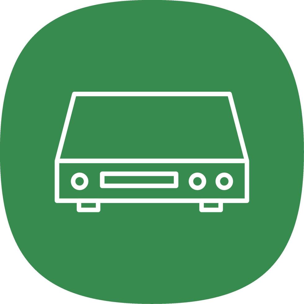 Dvd Player Line Curve Icon vector