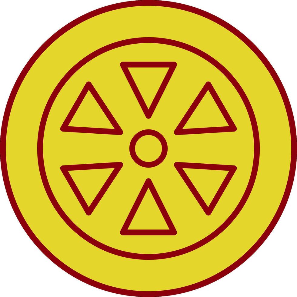 Wheel Line Two Color Icon vector
