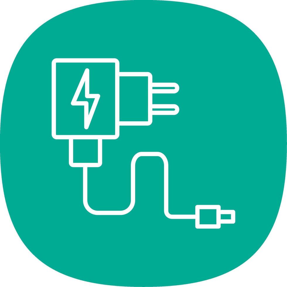 Charger Line Curve Icon vector