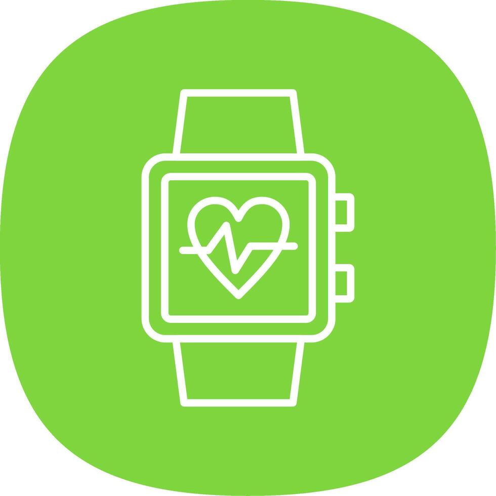 Smart Watch Line Curve Icon vector