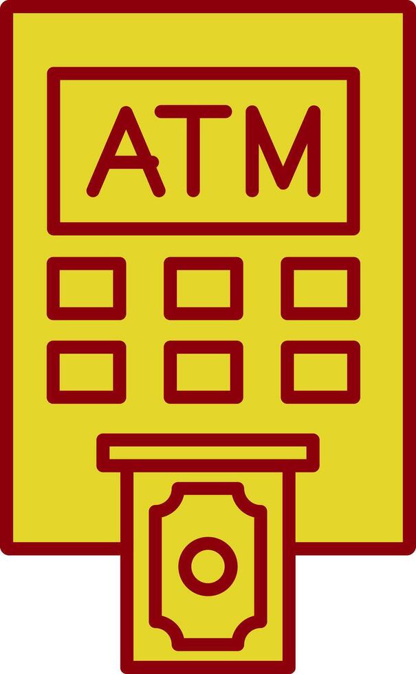 Atm Machine Line Two Color Icon vector