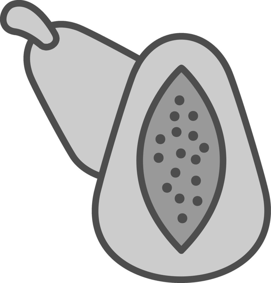 papaya relleno icono vector