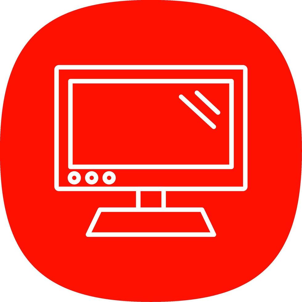 Monitor Line Curve Icon vector