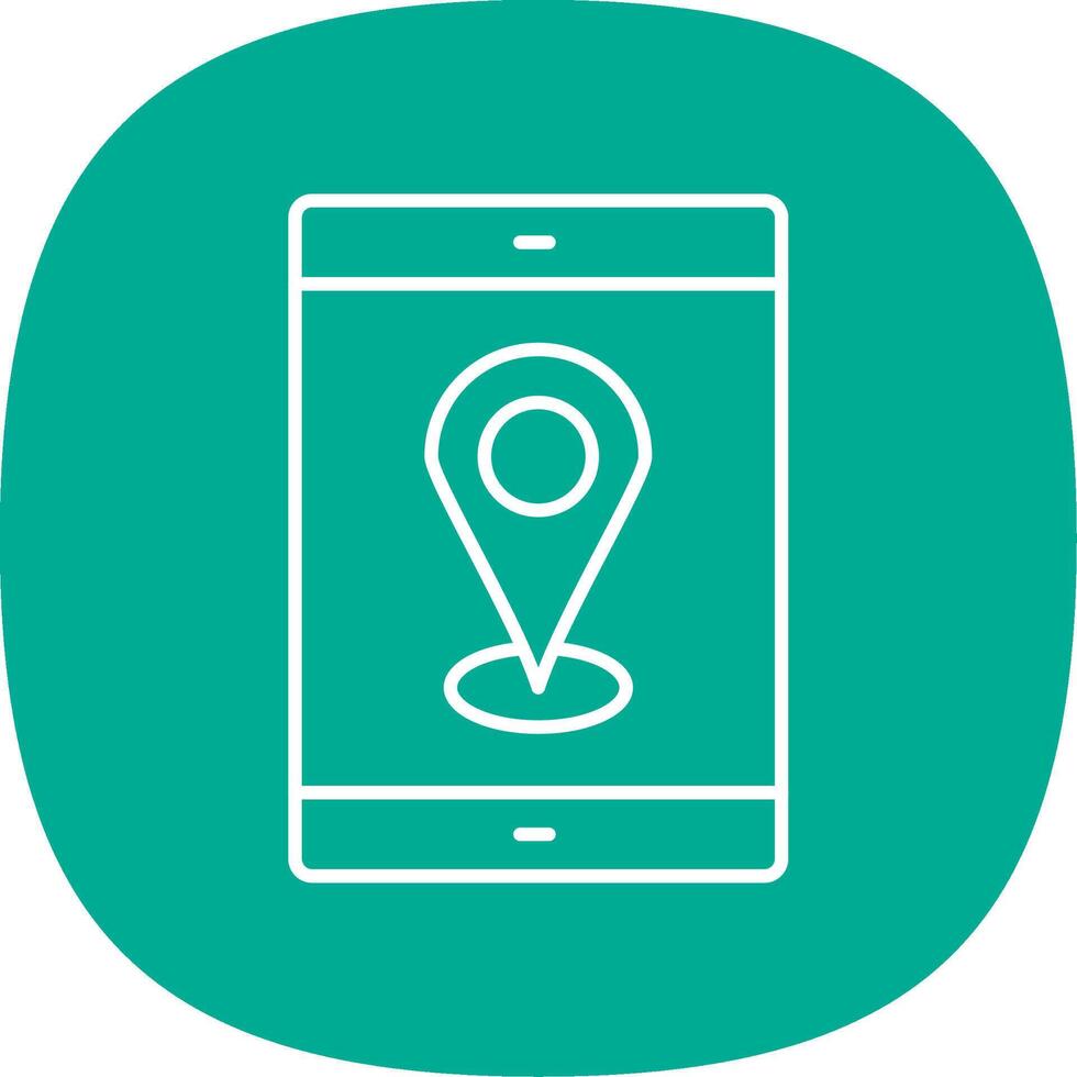 Mobile Gps Line Curve Icon vector