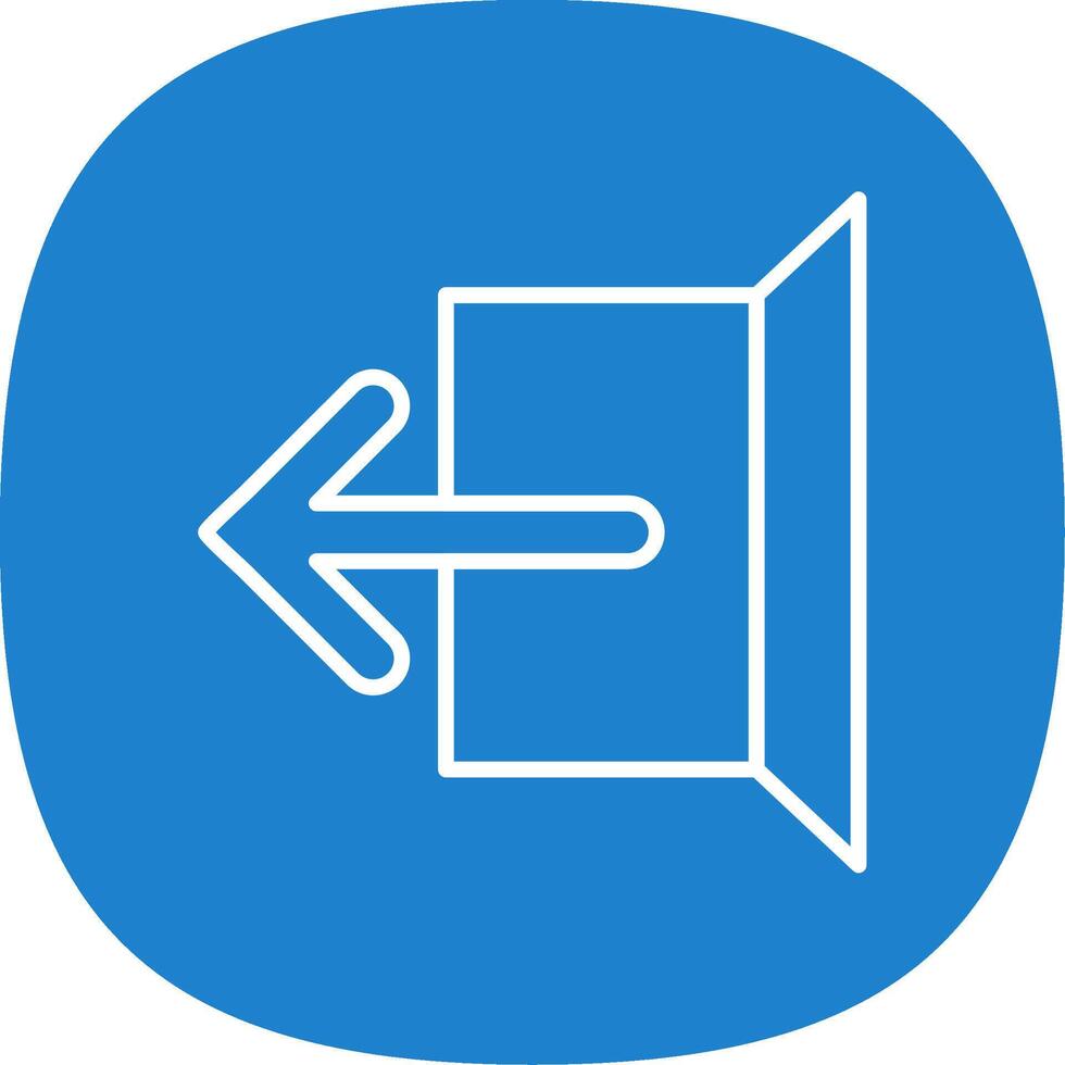 Logout Line Curve Icon vector