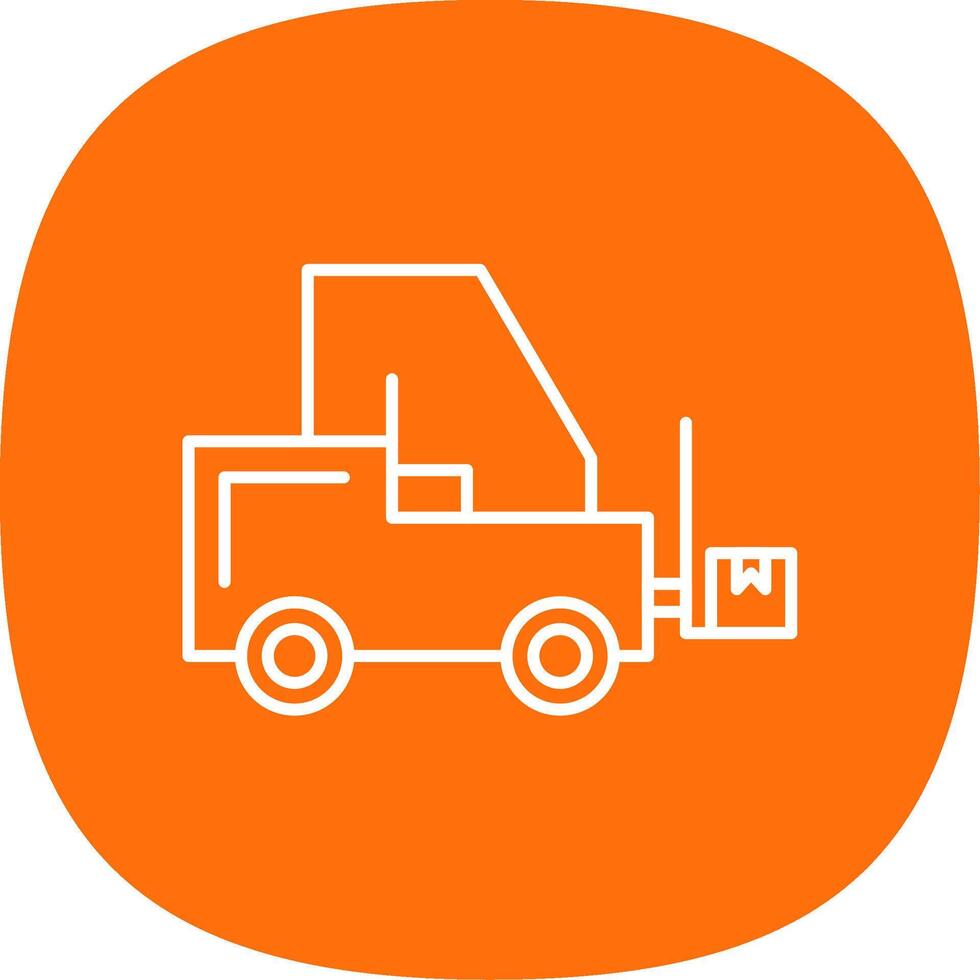 Forklift Line Curve Icon vector