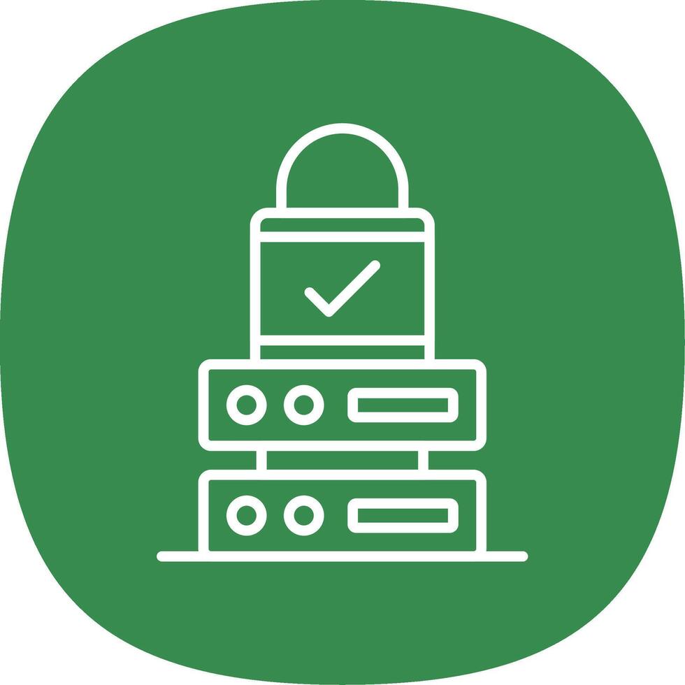 Data Protection Line Curve Icon vector