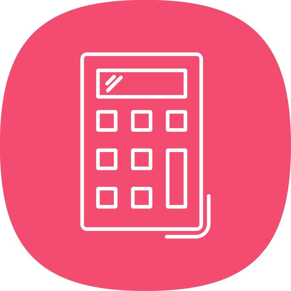 Calculator Line Curve Icon vector