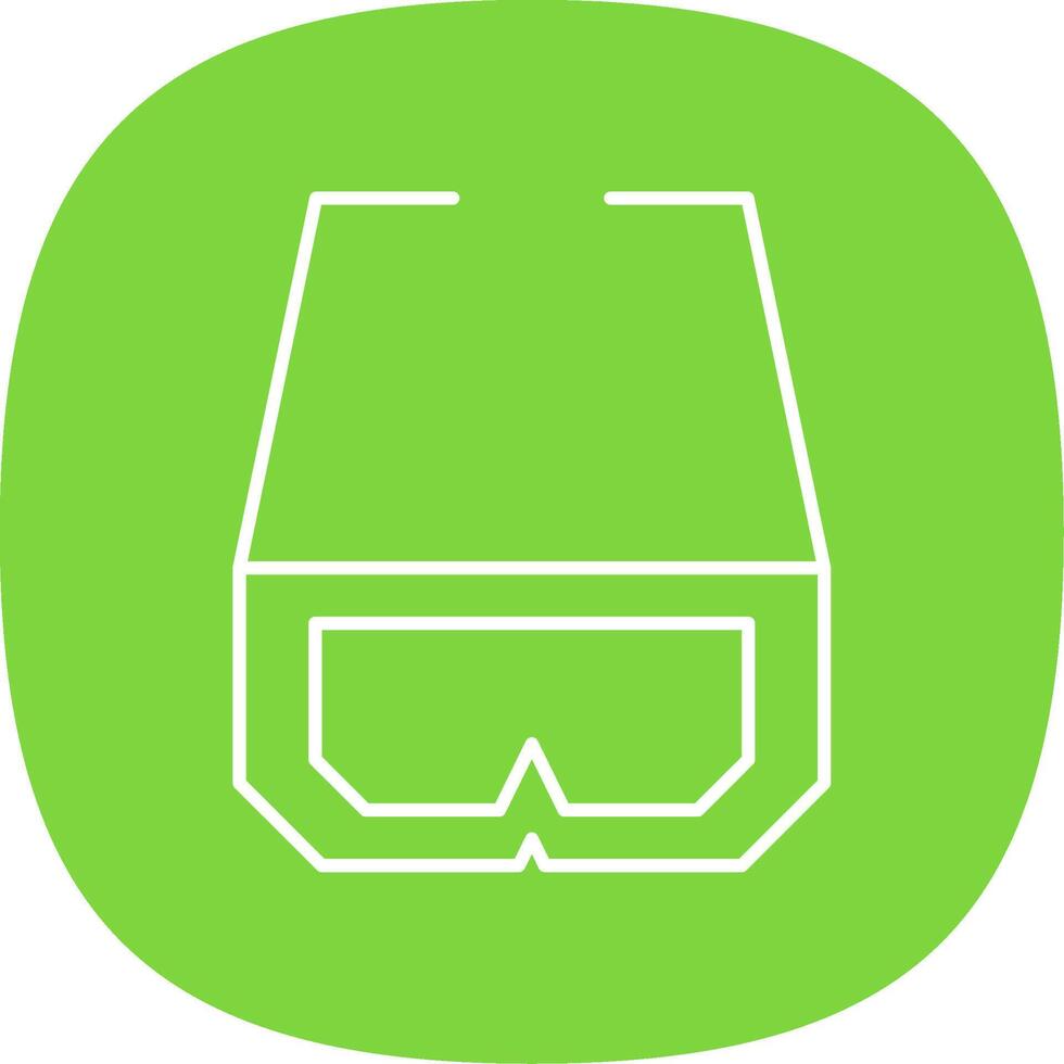 3d Glasses Line Curve Icon vector