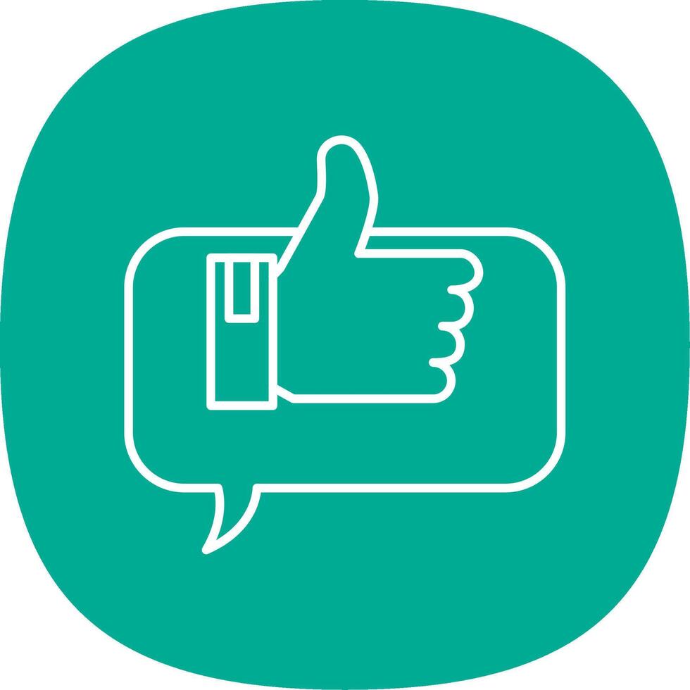Positive Comment Line Curve Icon vector