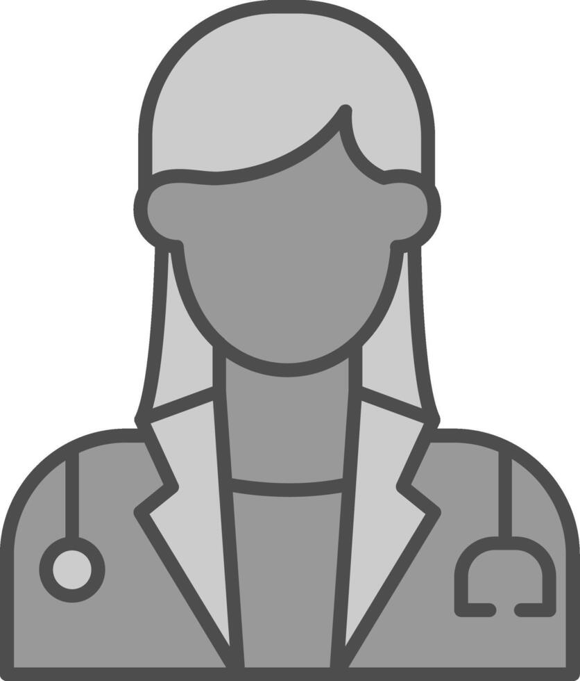 Female Doctor Fillay Icon vector