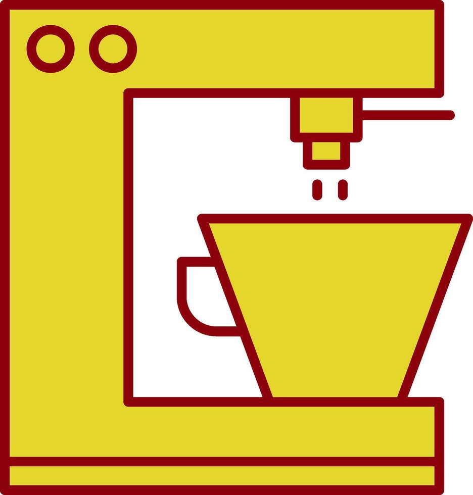 Coffee Machine Line Two Color Icon vector