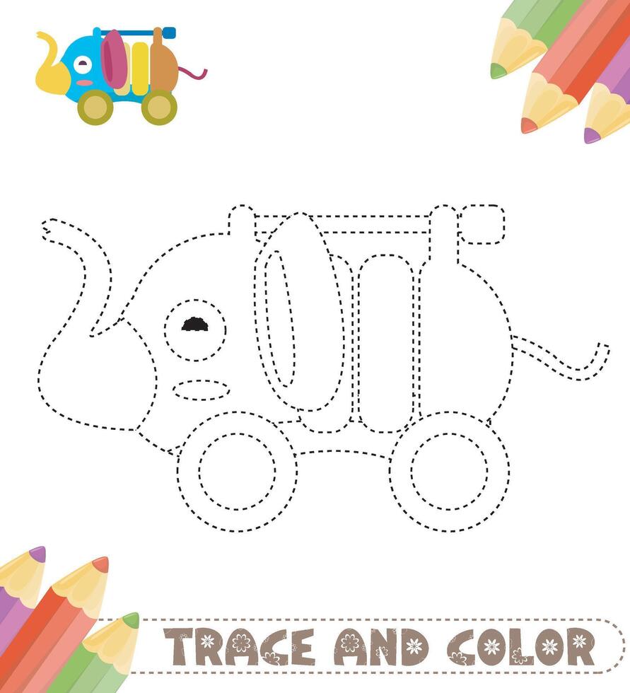 Trace and color for childrens vector