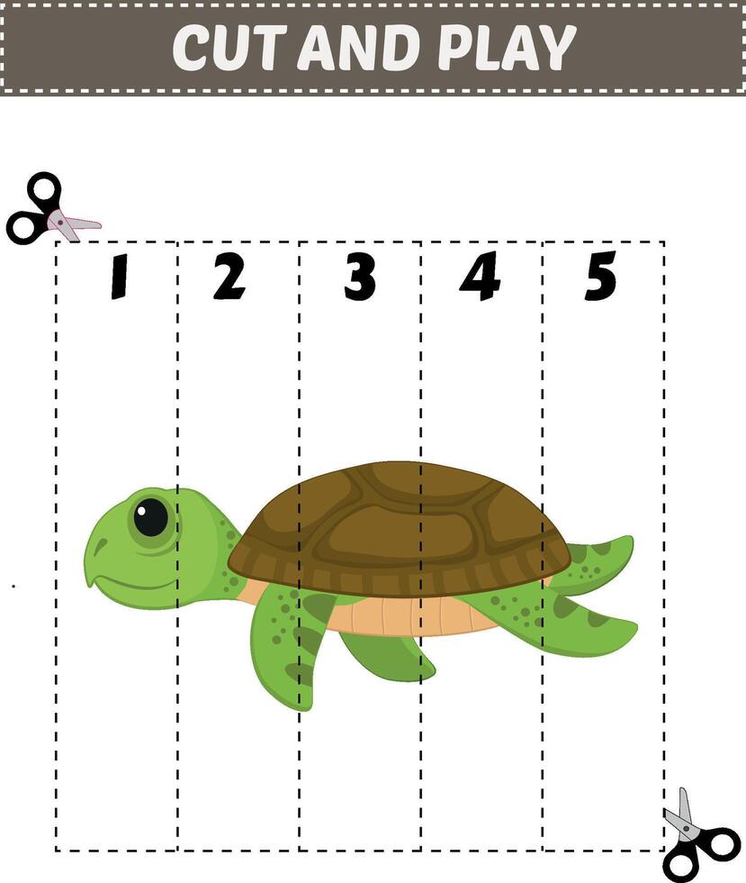 cut and play Learning numbers education development worksheet. vector