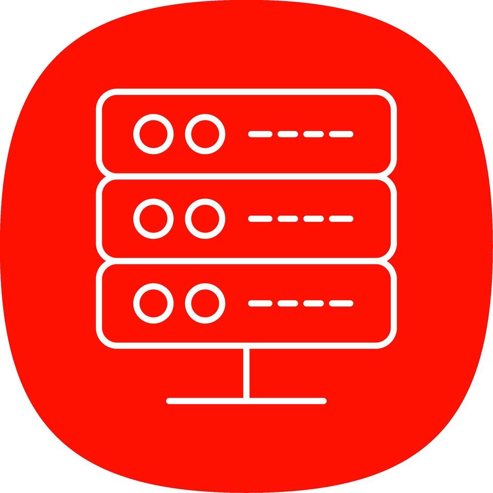 Server Line Curve Icon vector