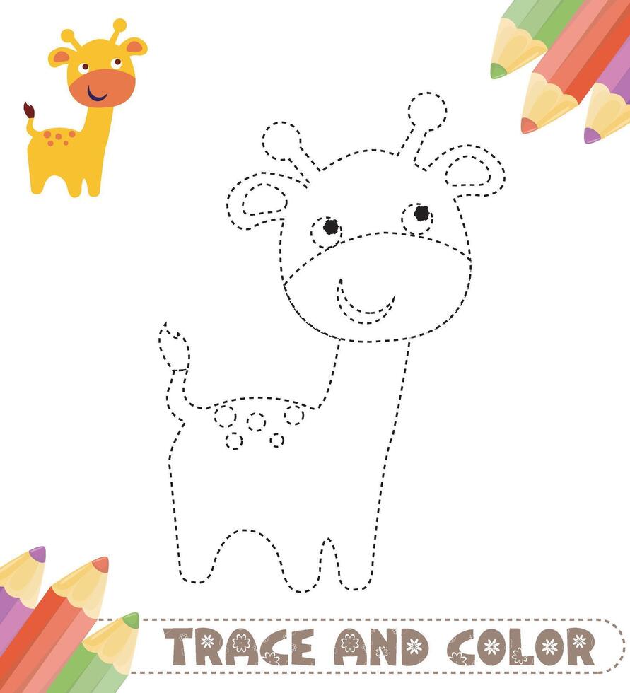 Trace and color for childrens vector