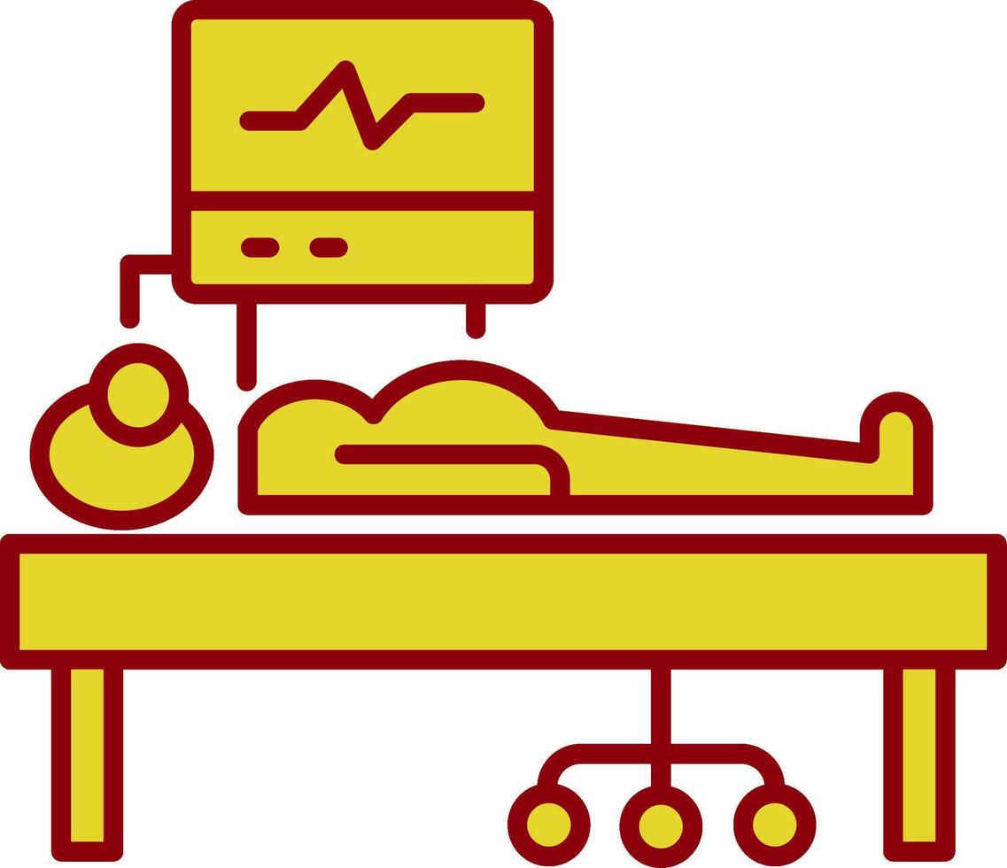 ICU Room Line Two Color Icon vector