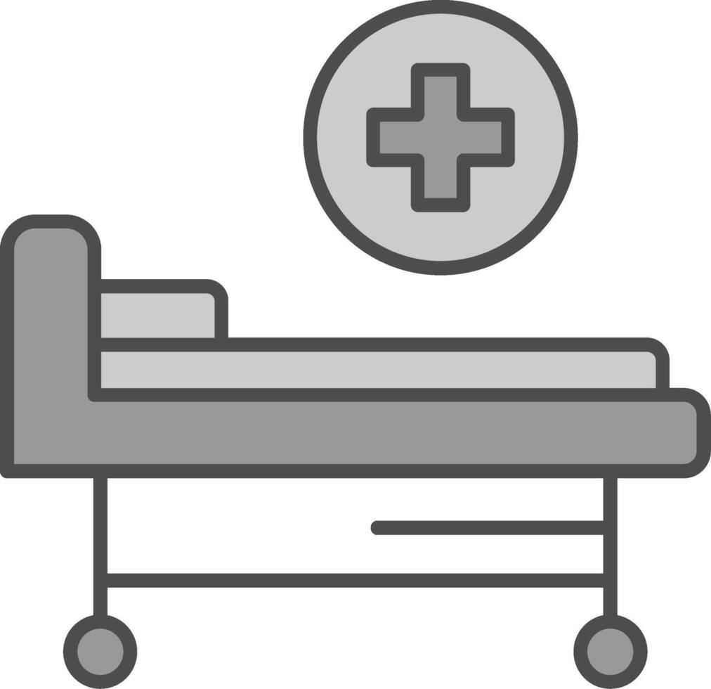 Hospital Bed Fillay Icon vector