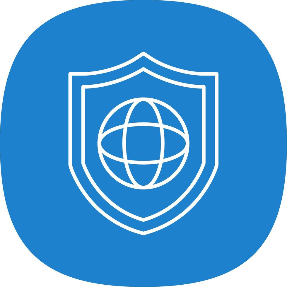 Protected Network Line Curve Icon vector