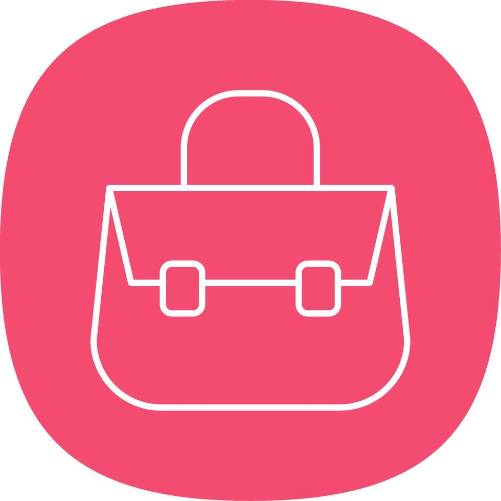 Shoulder Bag Line Curve Icon vector
