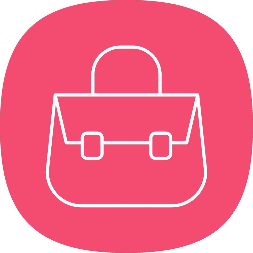 Shoulder Bag Line Curve Icon vector