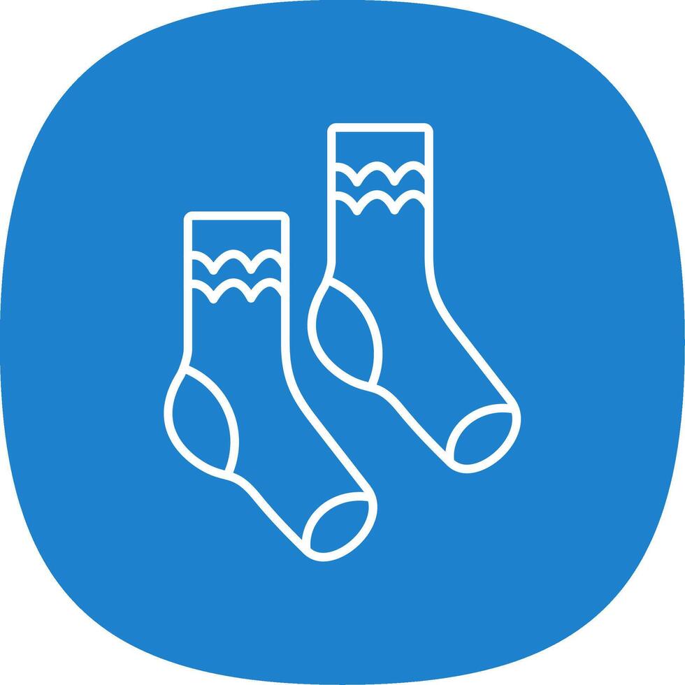 Pair of Socks Line Curve Icon vector