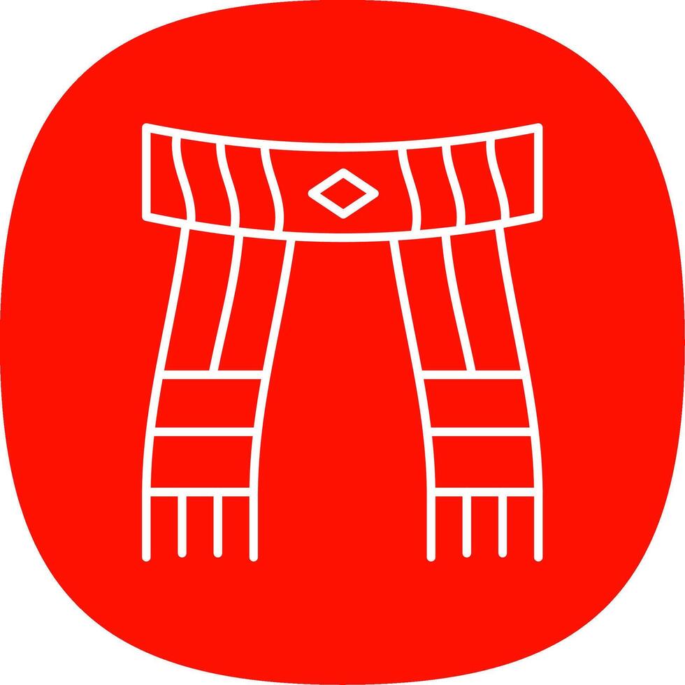 Scarf Line Curve Icon vector