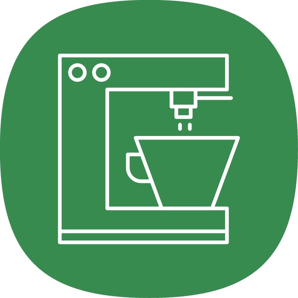 Coffee Machine Line Curve Icon vector