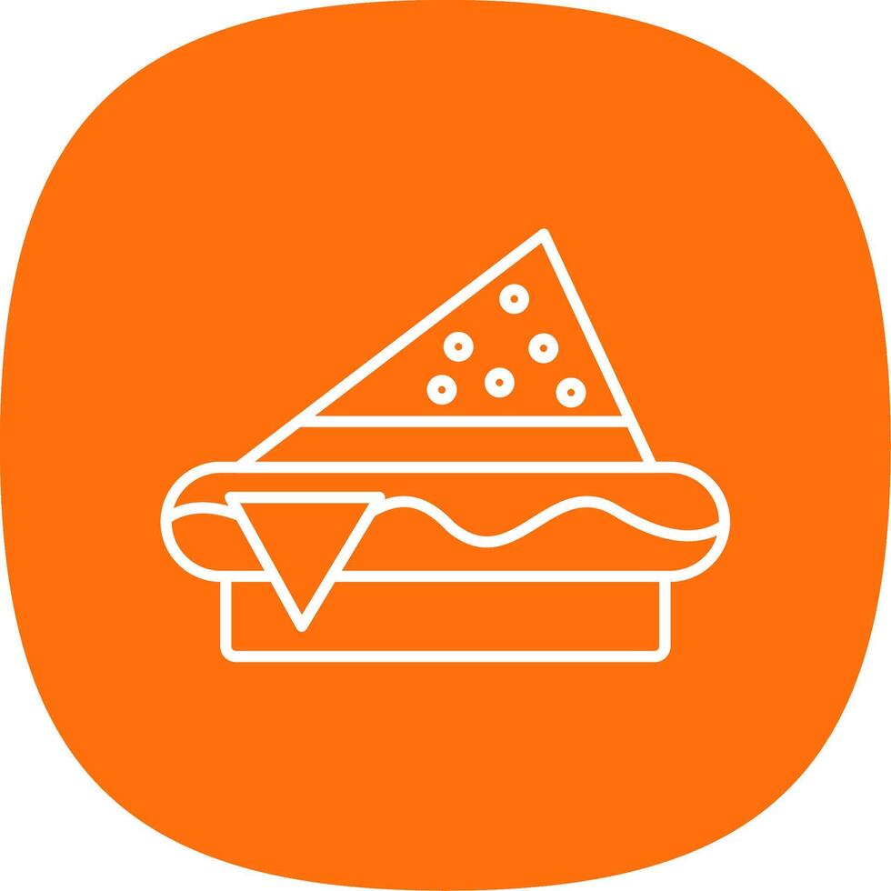 Sandwich Line Curve Icon vector