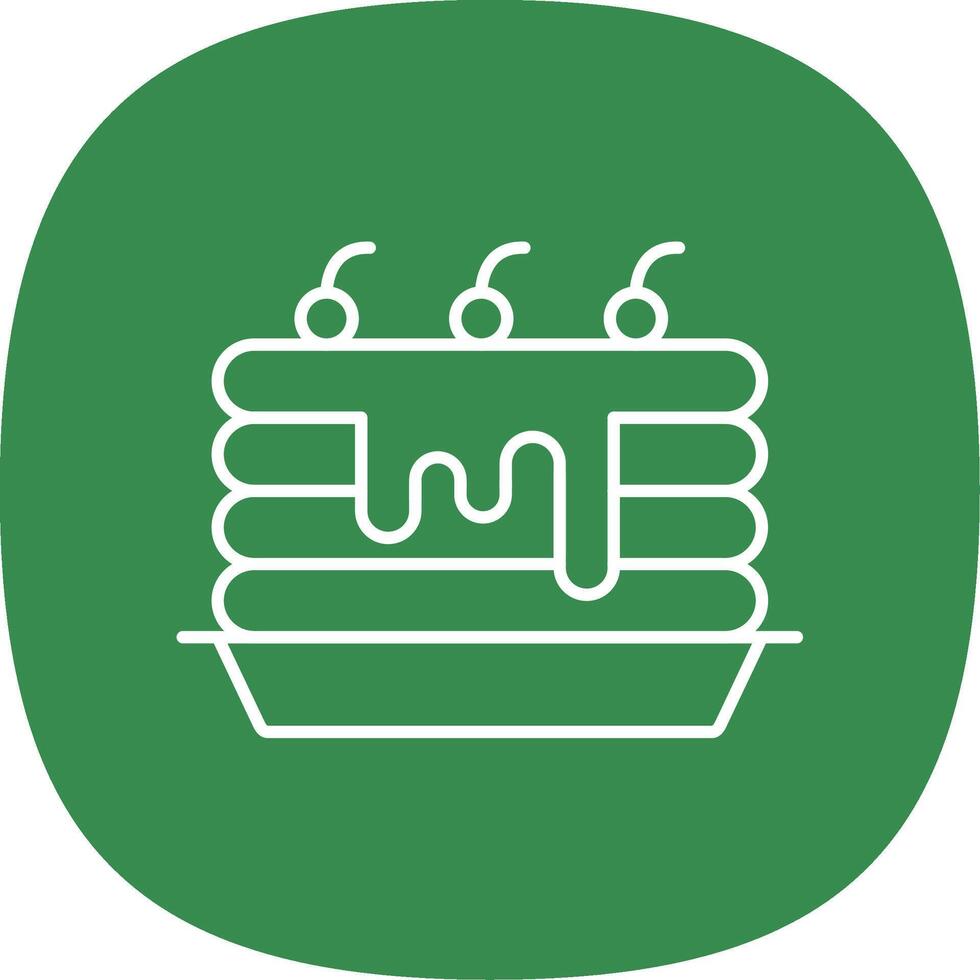 Pancakes Line Curve Icon vector