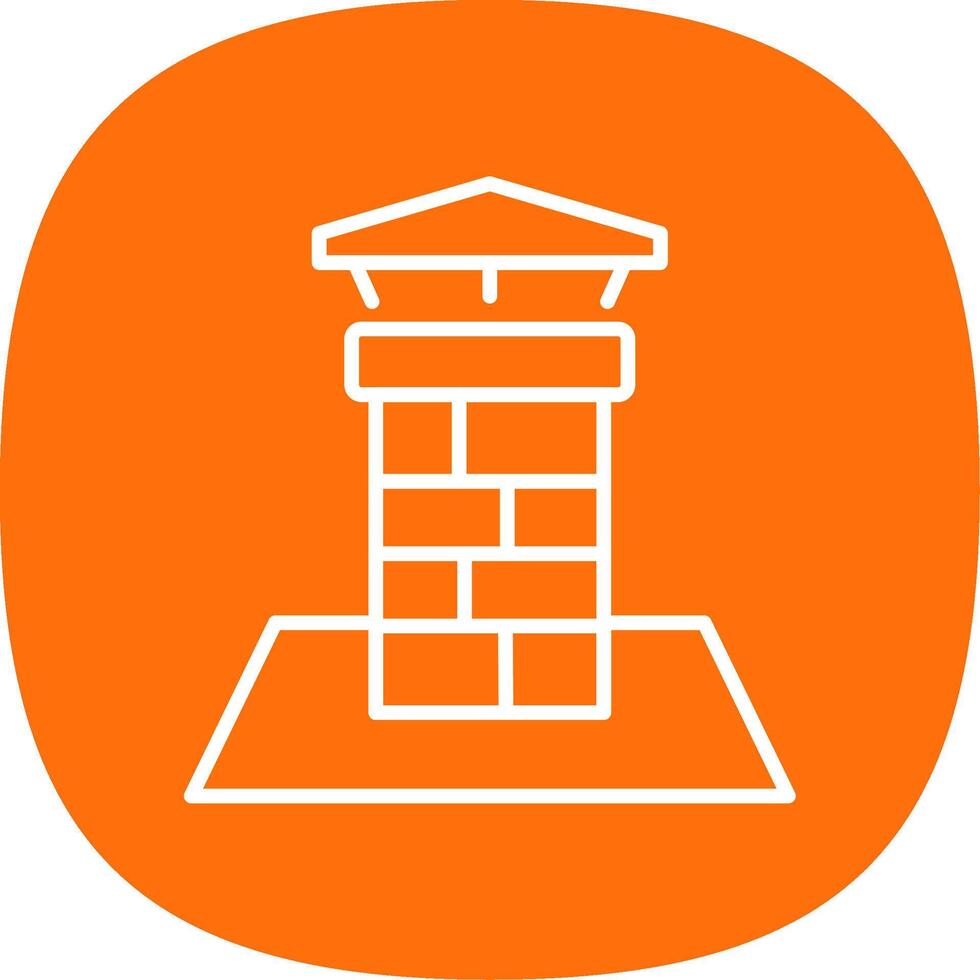 Chimneys Line Curve Icon vector