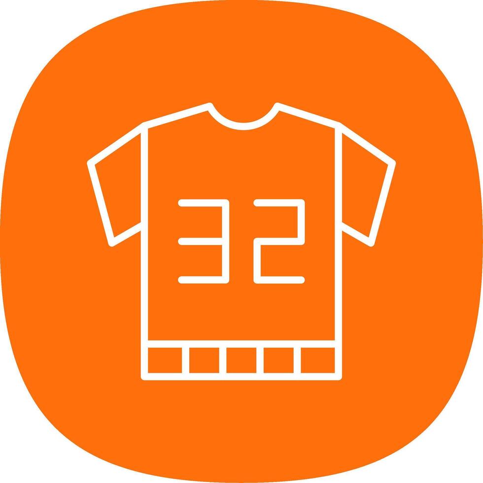 Football Jersey Line Curve Icon vector