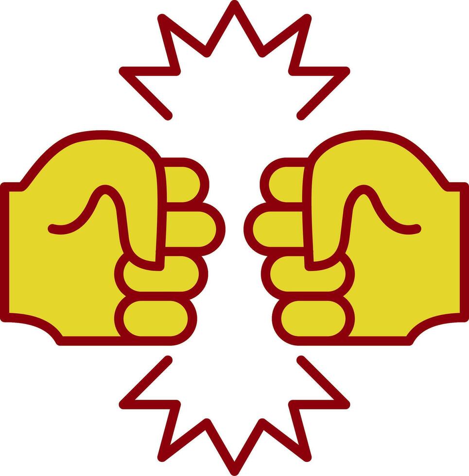 Fighting Line Two Color Icon vector