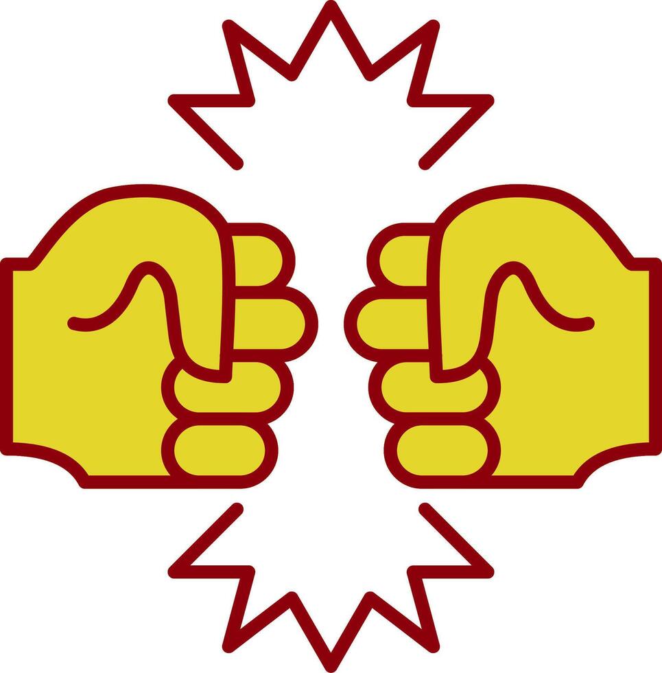 Fighting Line Two Color Icon vector