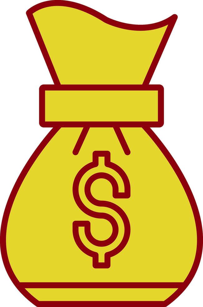 Money bag Line Two Color Icon vector