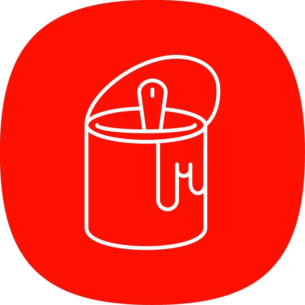 Tin with Paint Line Curve Icon vector