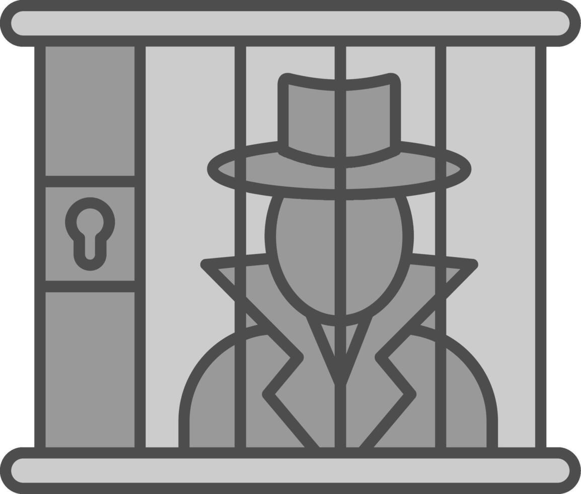 Criminal behind bars Fillay Icon vector