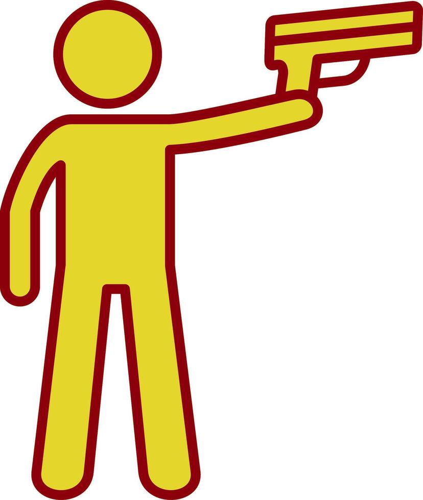 Policeman Holding Gun Line Two Color Icon vector