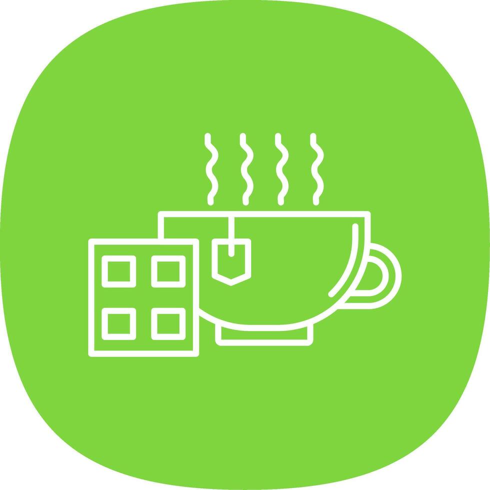 Hot Chocolate Line Curve Icon vector
