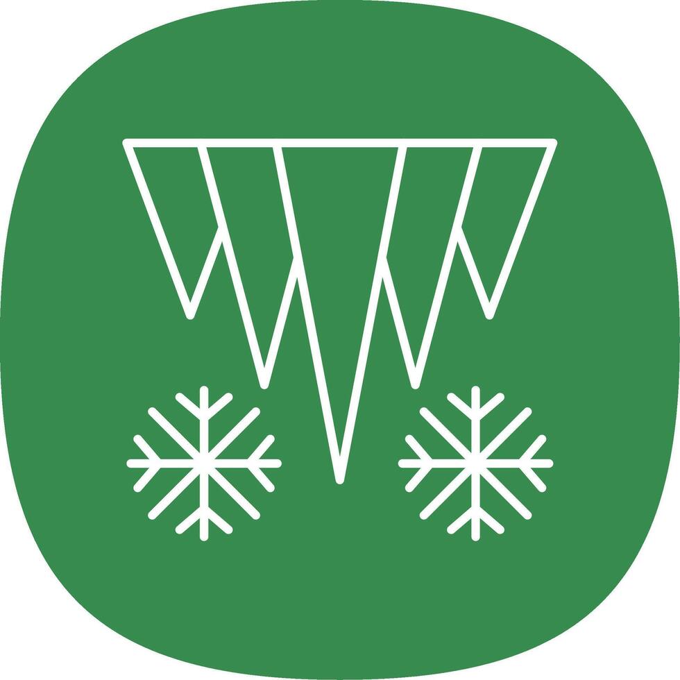Icicle Line Curve Icon vector