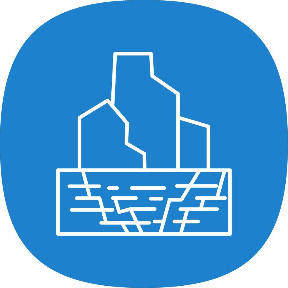 Iceberg Line Curve Icon vector