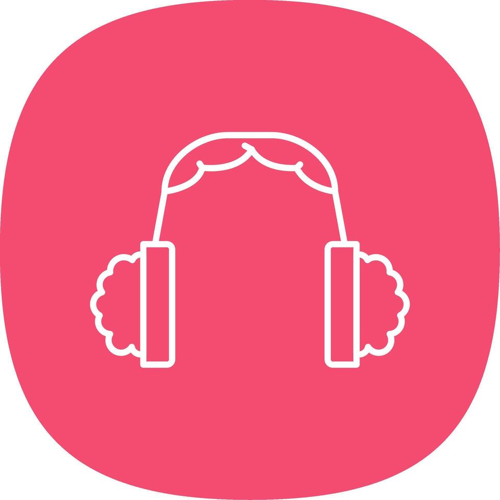 Earmuff Line Curve Icon vector