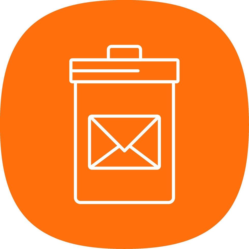 Delete Message Line Curve Icon vector