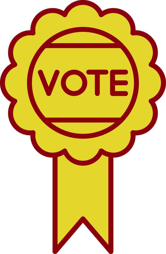 Vote Badge Line Circle Icon vector